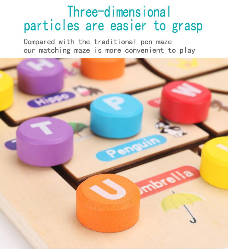 Manipulation Board Maze Pedagogical Educational Math Game 4yr Old Learning Letters Kids Wooden Number Autism Toys for Boys Girls