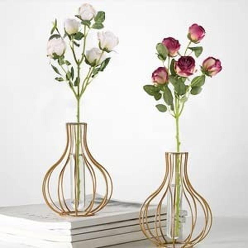 Artificial Roses,4pcs 20Heads Faux Roses Silk Fake Roses with Stem for DIY Wedding Bouquet Floral Arrangements Home Party Centerpiece Decoration