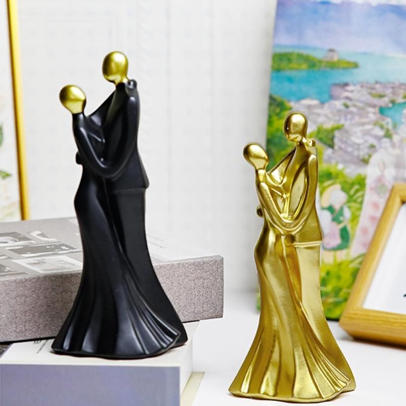 Home Decors Modern Abstract Art Kissings Lover Statue Table Decorations for Dining Room Living Room Office Centerpieces