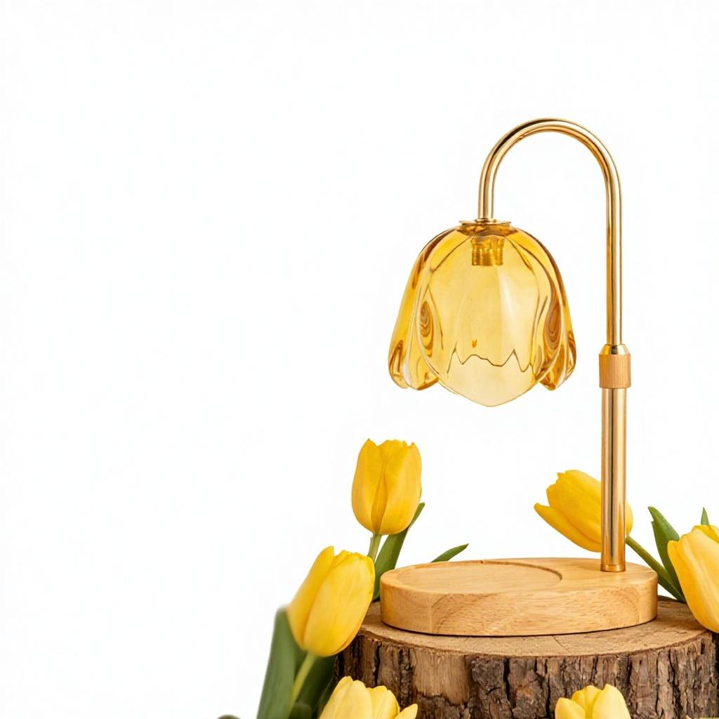 New Light Luxury Crystal Melting Wax Fireless Aromatherapy Candle Holder Lamp with Dimmable Night Light for Bedroom Decor 50&JP