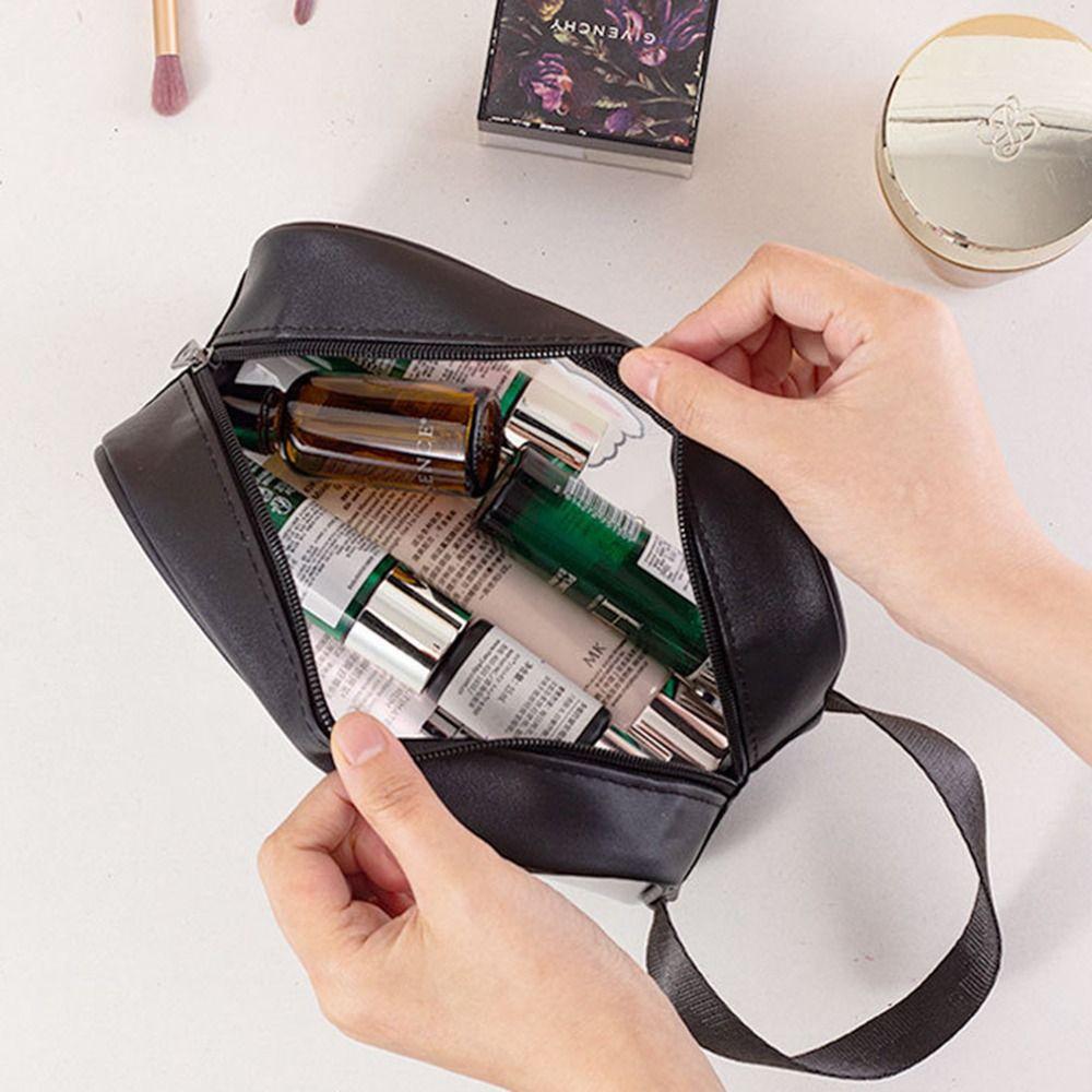 Portable Cartoon PVC Cosmetic Bag Ins Storage Bags Handbag Transparent Wash Bag  Travel