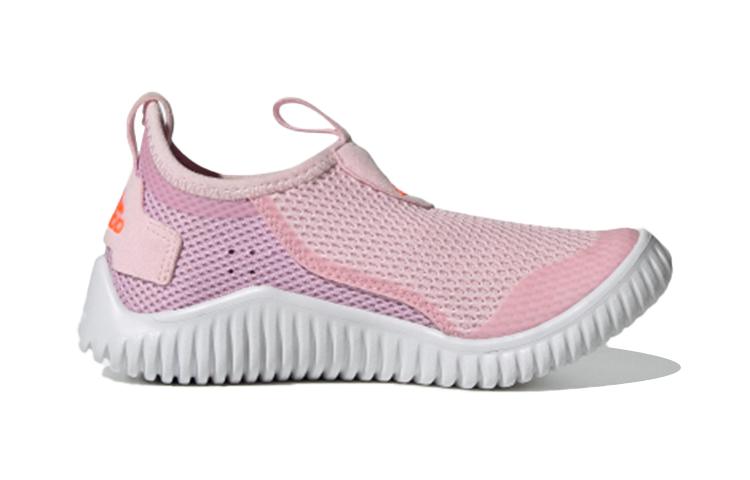 Adidas Rapidazen S .Rdy C Slip Resistant Abrasion Resistant Mid top Kids' Running Shoes Pink White FZ3955