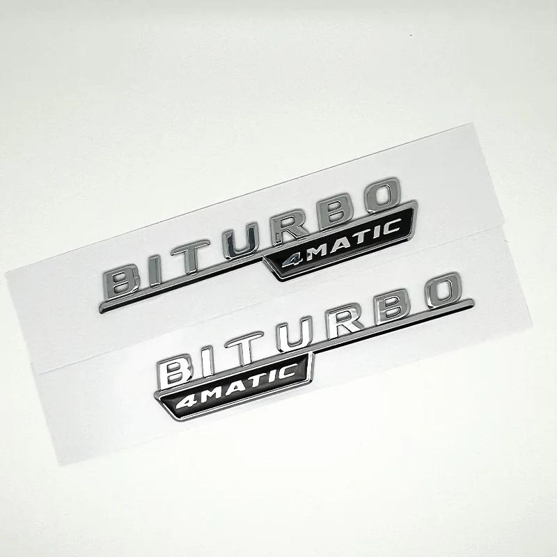 3D ABS Glossy Black Logo C43 Embelm Letters BITURBO 4MATIC Badge AMG Sticker For Mercedes Benz C43 W205 W206 AMG Accessories