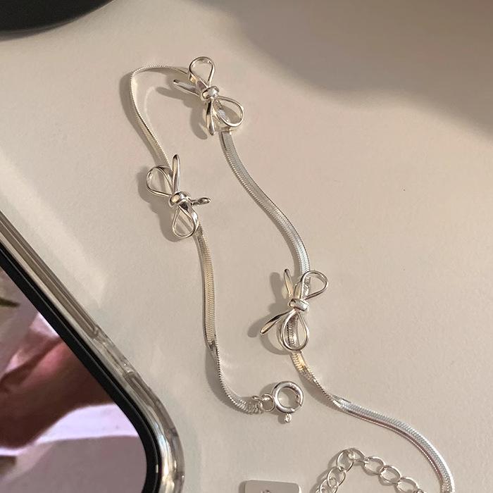 Popular 925 Silver Bow Bracelet: Elegant High-End Design for Women