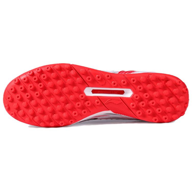Li-Ning Bequem Trendig TF (Gummistollen) Kunstrasen PU Rutschfest Abriebfest Fußballschuhe Herren Fußballschuhe Weiß Rot ASFU061-4