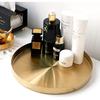 12-calowa złota okrągła metalowa taca dekoracyjna ze stali nierdzewnej złota taca do serwowania mosiężne kółko taca na blat stołowy do łazienki blatu biurka