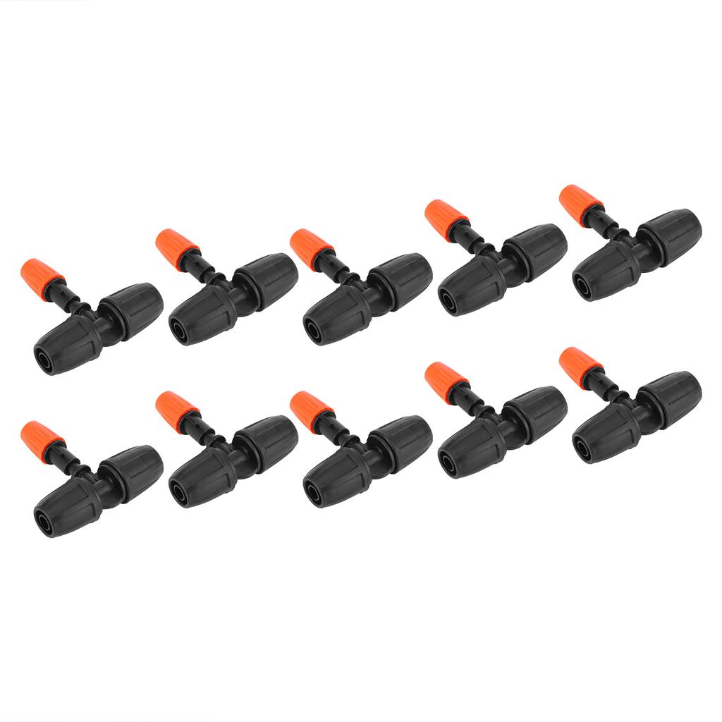 10Pcs Garden Tee with Adjustable Misting Nozzle for 8/12 Tube Irrigation Accessories