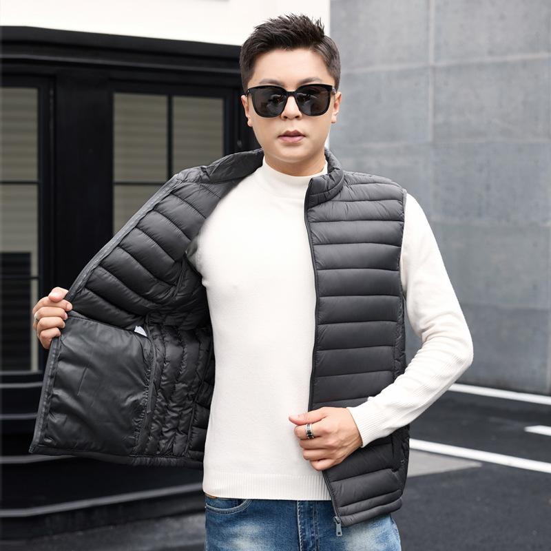 

Повседневный пуховый хлопковый жилет мужской осенне-зимний жилет жилет мужской зимний трендовый жилет куртка жилет 7XL-170-92.5 kg светло-серый