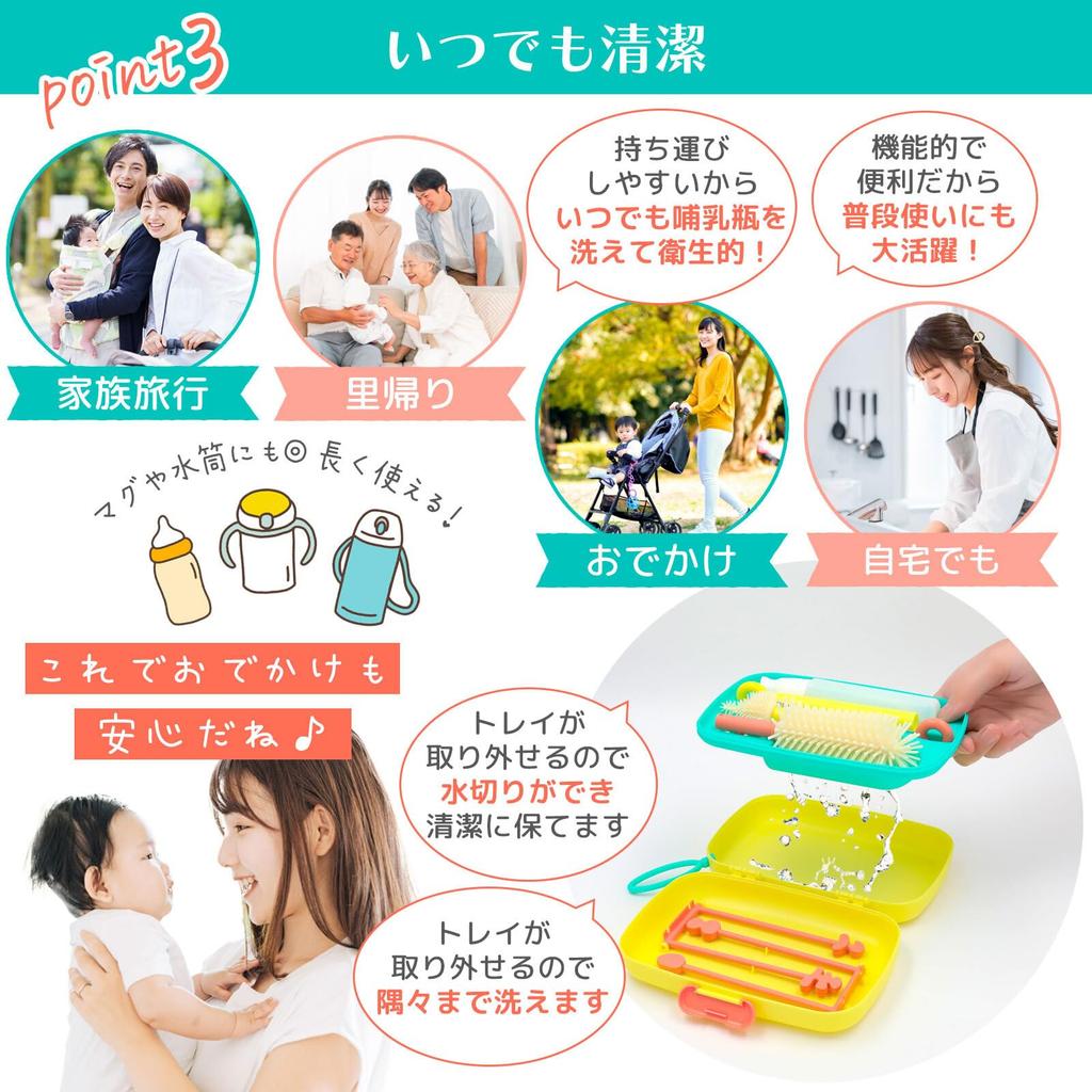 MIHIRAKI Baby Bottle Baby Bottle Nipple Travel Bottle Baby Bottle Drying Baby Bottle Drying for and Homecomings Cleaner, Brush, Brush, Cleaner, Brush,