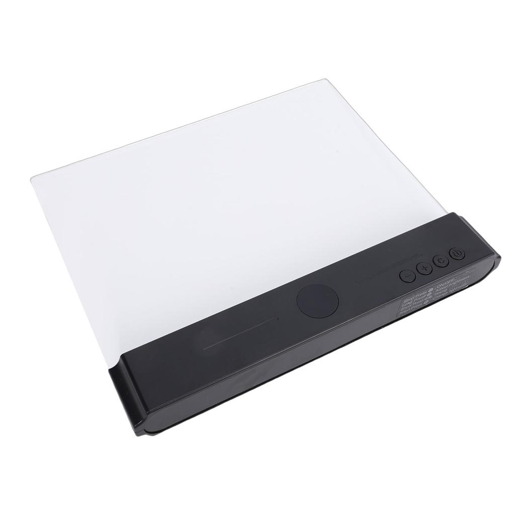 LED Book Light Transparent Panel Flat Reading Lamp with 3 Colors Dimmable and Timer Full Page Illumination Black Base