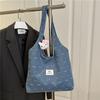 Soft Waxy Denim Canvas Bag, New Bow Design, Shoulder Bag, Commuter Large-capacity Tote Bag.