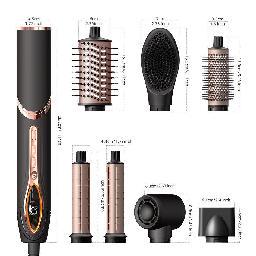

Высокоскоростная расческа с горячим воздухом Многофункциональный набор семь в одном с отрицательными ионами Складной фен EU