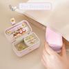 Portable Mini Jewelry Box Small Travel Storage Case for Rings Necklaces Earrings Lipstick with Removable Ring Slot PU Leather
