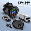 83W Car Charger Socket PD30W Fast Charging Dual USB+Type C Outlet Phone Power Adapter with Voltmeter for Motorcycle Truck Boat