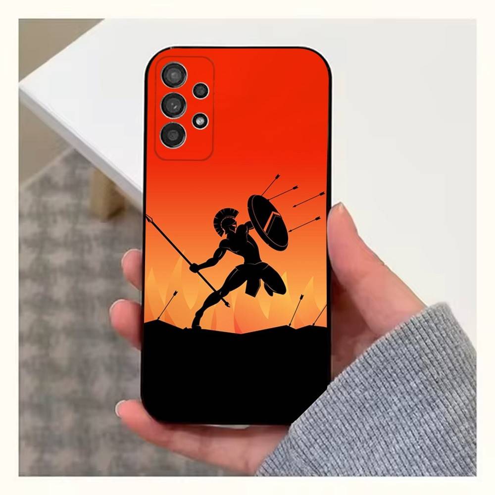 Spartan Warriors Phone For Samsung S25,S10,S20,S10,S21,S9,S24,S23,Ultra,FE,Plus,Lite,Soft Silicone Black Cover