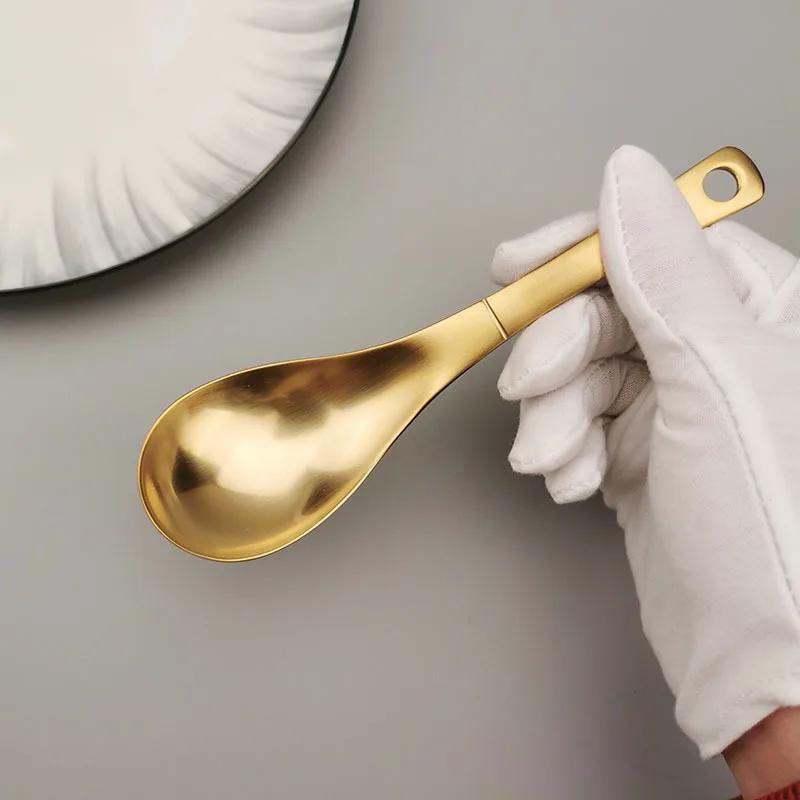 Stainless Steel Soup Spoon Simplicity Household Tableware Children's Soup Spoon Kitchen Tool High Appearance Level Dinner Scoop