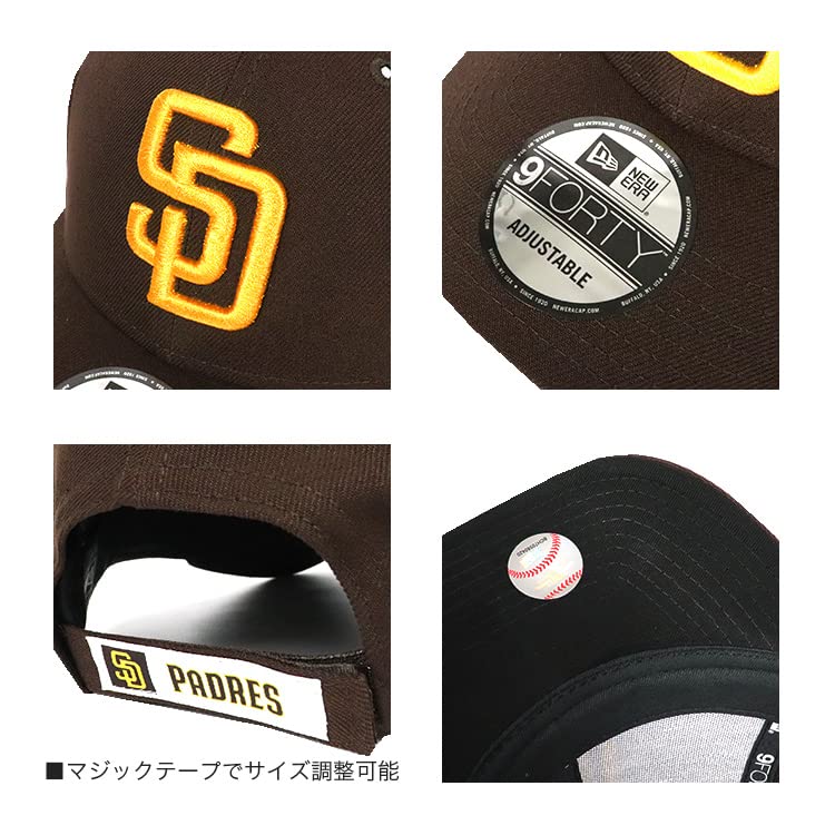 NewEra Cap 9FORTY Hat MLB Major League Baseball Cap Unisex Logo Brand Padres Brown X Yellow Brown [New Era] Men's Women's [Item]