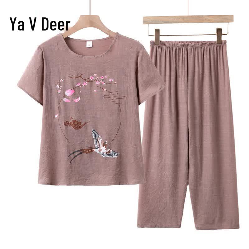 Yalu Women s Summer Two-Piece Pajama Set B-2XL