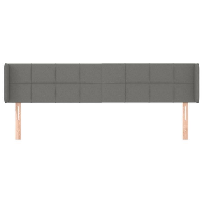 VidaXL Tête de lit avec oreilles Gris foncé 163x16x78-88 cm Tissu3118775