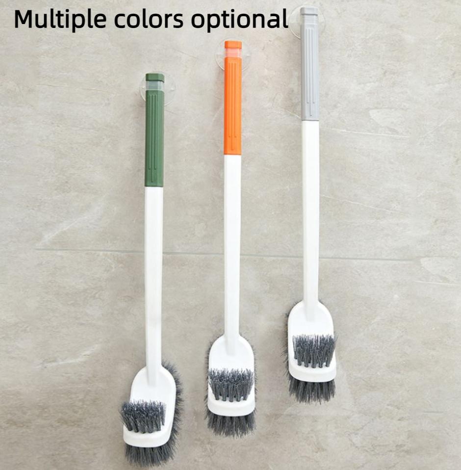 Long Handled Toilet Brush Double-Sided Elbow Bathroom Brush New Squat Brush Cleaning Tool