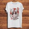 Nippon Fox Yokai Girl Wolf Funny Otaku Anime Tshirts White Casual Short Sleeve T-Shirt,Unisex T