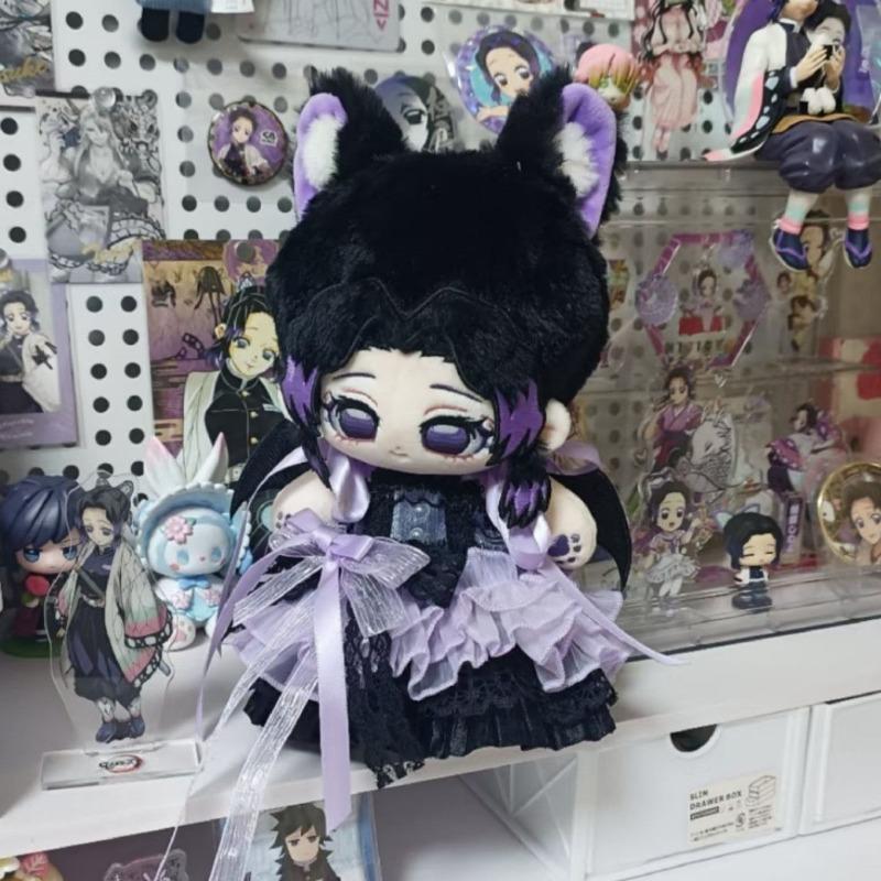 Nouă Jucărie de Pluș Demon Slayer 20cm Shinobu Kocho cu Urechi de Pisică Kimono cu Fluturi Bumbac Moale Personaj Anime Jucărie de Pluș pentru Fani Cadou de Ziua de Naștere pentru Copii