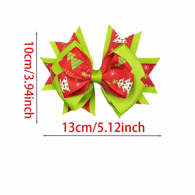 Dziecięca spinka do włosów z prążkowaną wstążką w kształcie kokardy jaskółki - Akcesorium na świąteczne przyjęcie