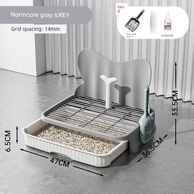 

Dog Toilet Baffle Iron Net Small, Medium and Large Dogs Anti-Stepping Shit Bedpan Urinal Drawer Tray Pet Supplies Normcore ash 47cm (shovel + inducer) dog training