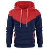 Mens Casual Hoodies Patchwork Drawstring Long Sleeve  Sweatshirt Lightweight Winter Fall Fleece Top With Hood
