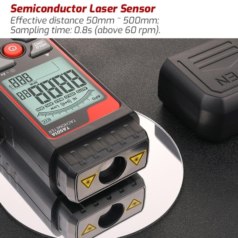 Digital Tachometer 2.5-99999RPM Non-contact LasersRotation Speed Meter Memory Function for Car Motor Fan Washing Machine