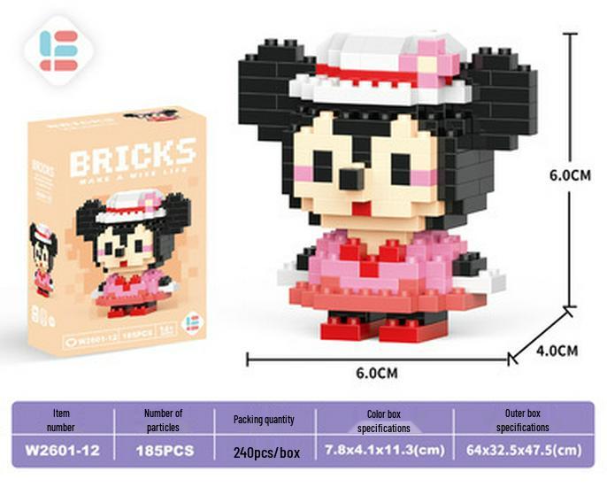 Cartoon Figurine Compatible Lego Bricks: Educational Micro Bricks Assemble Toy for Children