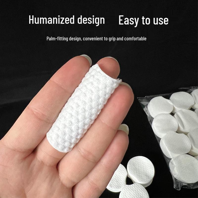 1200pcs Half-Round Cotton Pads, 80g Thick, Pearl Dot Texture, for Wet Compress & Makeup Removal with Salicylic Acid