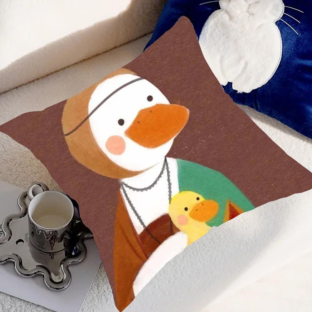 Classic Vintage Mona Lisa Girl With Pearls Pillow Case Pillow Cover Case Square Room Sofa With For Home Use Plush Cute Cushion