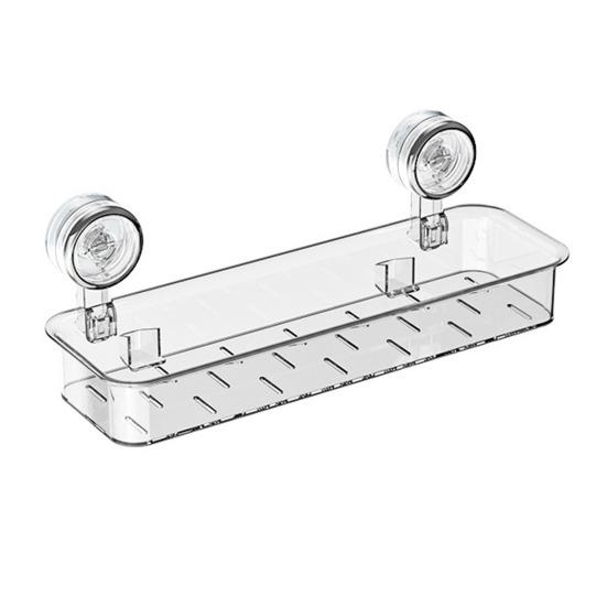 

Настенный органайзер с вакуумной присоской, полочка для хранения, экономия места, с дренажными отверстиями, влагостойкая, для ванной комнаты B