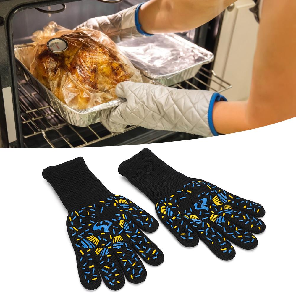 800  degrees  C High temperature Resistant Gloves Flame Retardant Non-Slip Waterproof for BBQ Microwave Oven