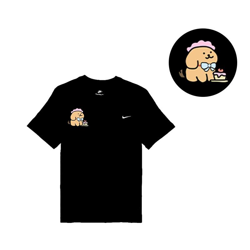 Nike Sportswear Outdoor Casual Breathable Embroidered Logo Crew Neck Pullover T-Shirt Unisex Tops Black BV0508-010(TEAM702-BV20)