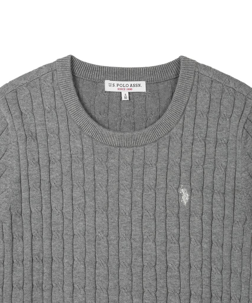 USPOLOASSN Coton Manches Courtes Tricot Rond_Gris Anthracite
