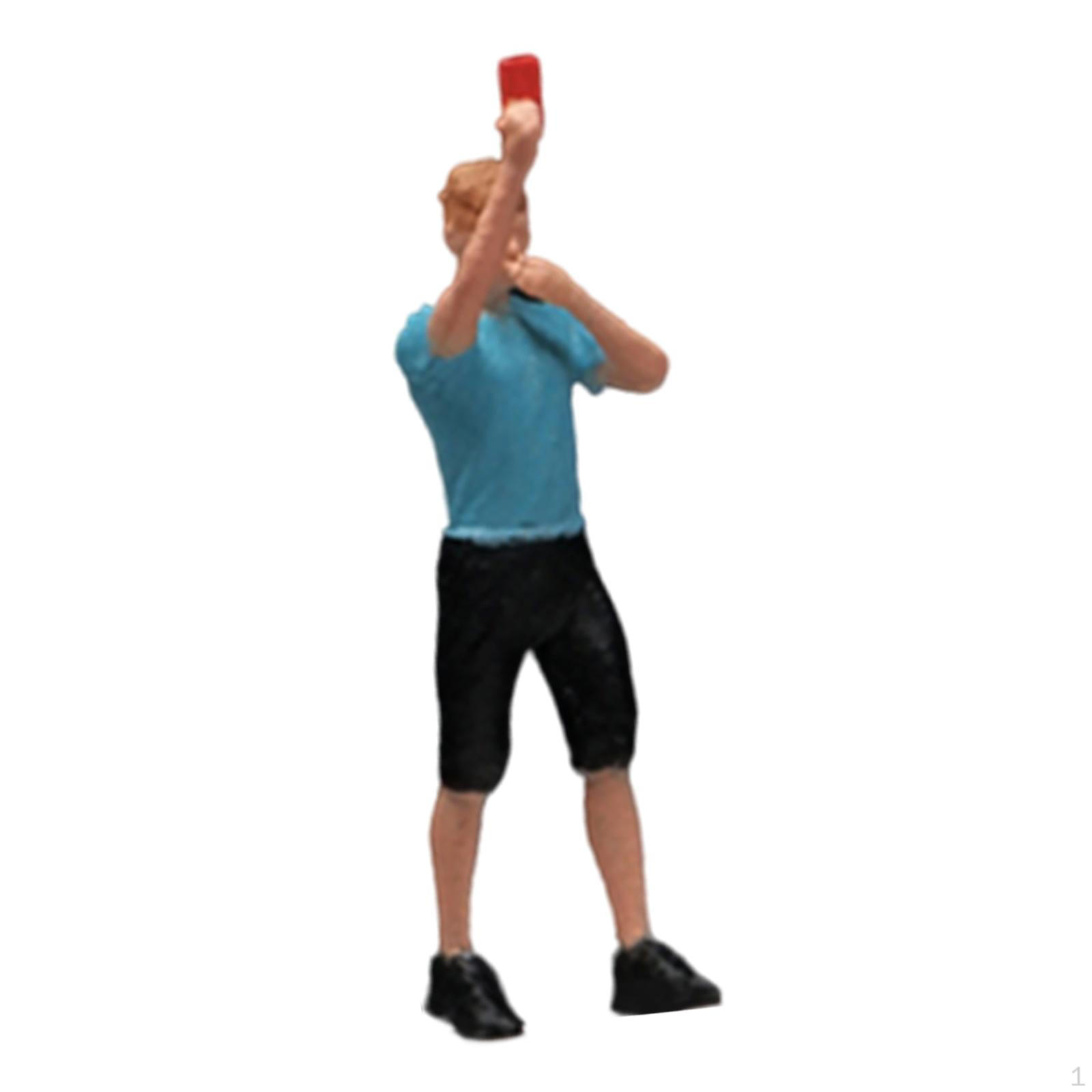 1/64 People Figures Miniature Referee Figurines, DIY Crafts, Sand Table Ornament, Resin Tiny Blue