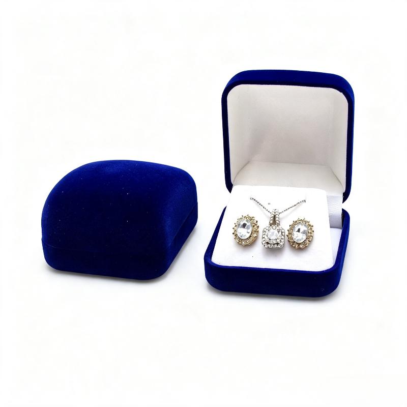 Velvet Stud Earrings Small Necklace Storage Box Organizer Case Jewelry Display Gift Packaging Boxes Portable Travel Wedding