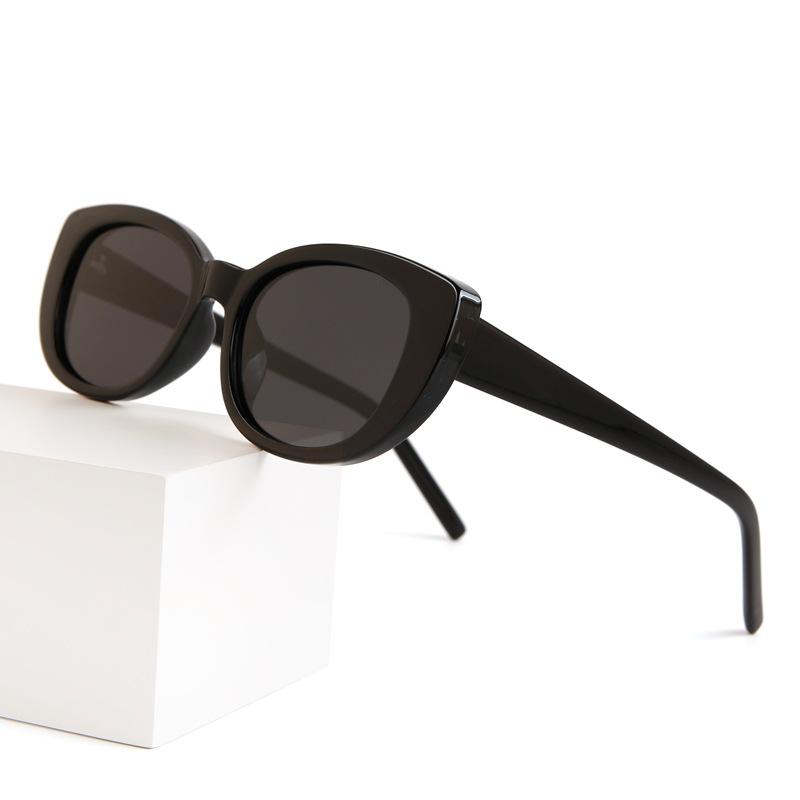 Fashion cat eye sunglasses women's square round face thin retro sunglasses men's personality TR polarized sunscreen glasses tide