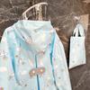 2026 Portable Cute Raincoat for Girls, Elementary School Students, Children, with Backpack Space, for Toddlers, Kindergarten Girls