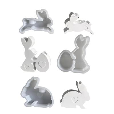 Pack of 3 Candle Holder Molds Silicone Crafting Molds Rabbit Shape Candle Base Moulds Silicone Texture for Crafting