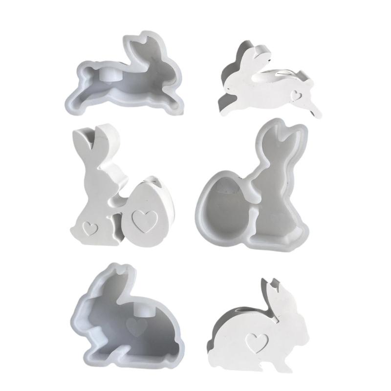 

Pack of 3 Candle Holder Molds Silicone Crafting Molds Rabbit Shape Candle Base Moulds Silicone Texture for Crafting 1