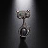 Retro Green Eyes Cat Brooch Universal Animal Alloy Badge Fashionable and Versatile Clothes Bag Accessories Brooch enamel pins