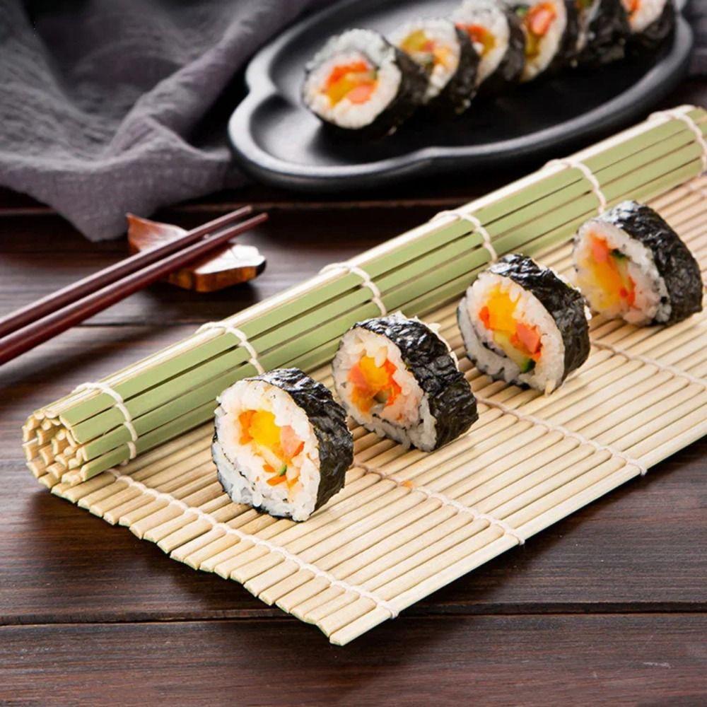 Square Green Sushi Rolling Curtain Japanese Style Sushi Mold Kitchen Accessories Sushi Maker  Rice