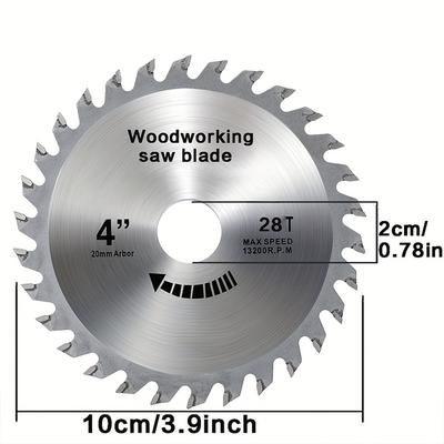 4 Inch 28 Teeth Wood Cutting Disc Carbide Tipped Circular Saw Blade for Cutting Hard & Soft Wood with 20mm Arbor