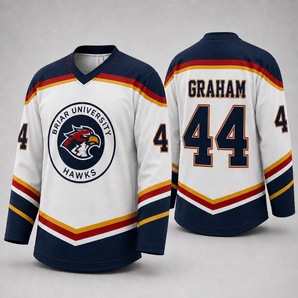 Unisex Athletic Hockey Jersey with Long Sleeves V Neck Design Team Logo and Number Print Suitable for Sports and Casual Wear