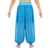 Shorts de Danse du Ventre pour Filles Chiffon Anneau O Taille Froncée Pantalon à Fente Latérale Costume d'Halloween Carnaval