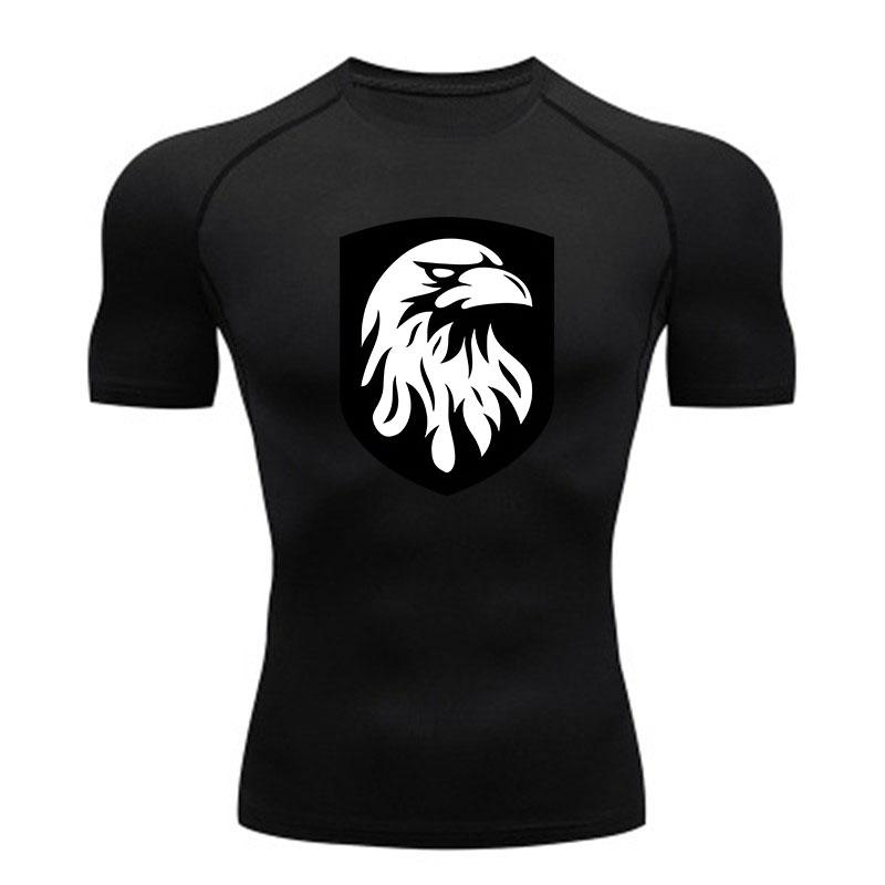 Men's Compression Athletic T-Shirt, Stylish Eagle Head Print