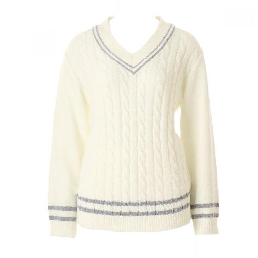 

VenuS V Neck Cable Knit Sweater Women S Loungewear bottomS VeV3976w Ivory/95